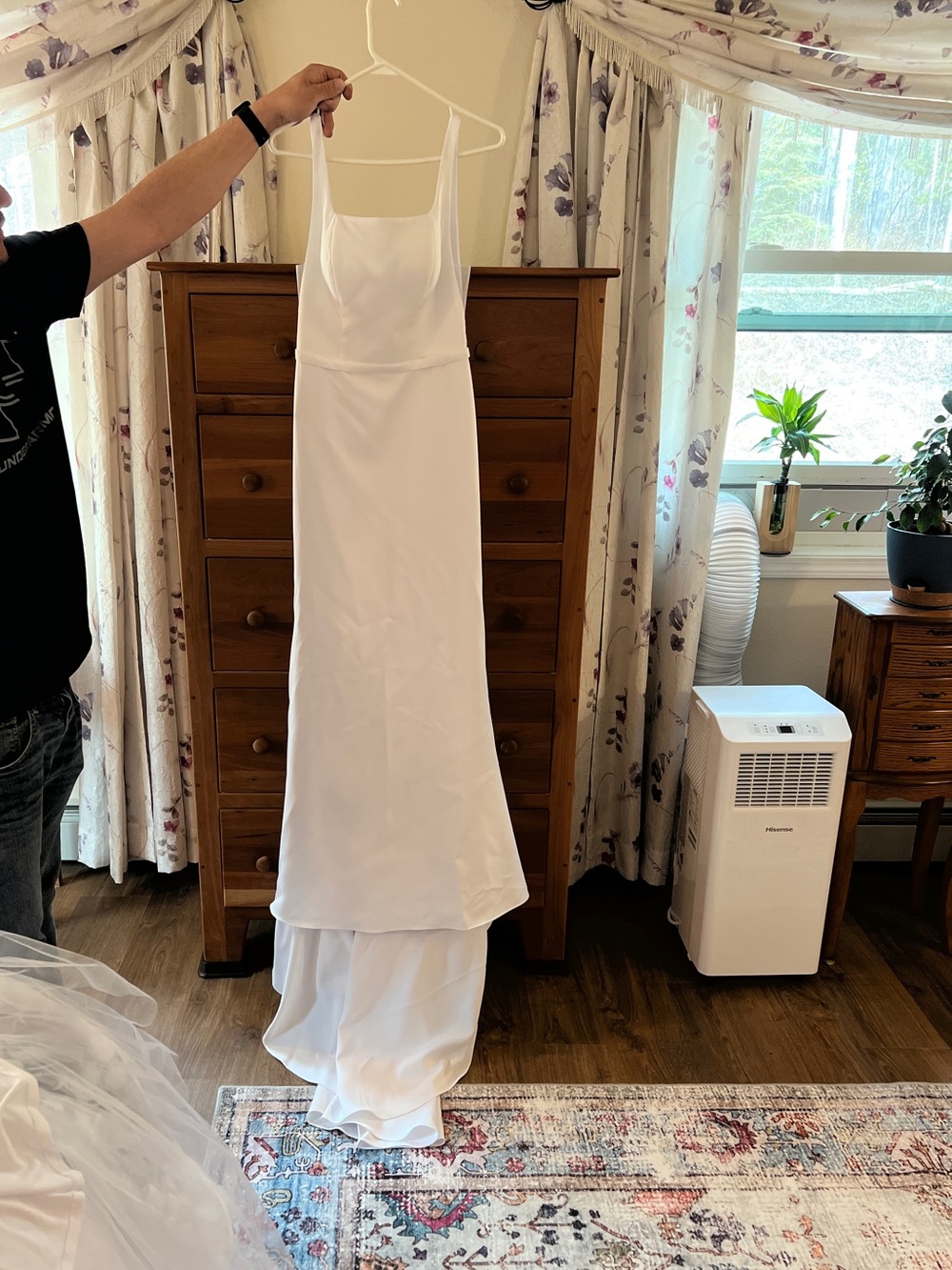 Elegant White Slip Dress with Cowl Neck